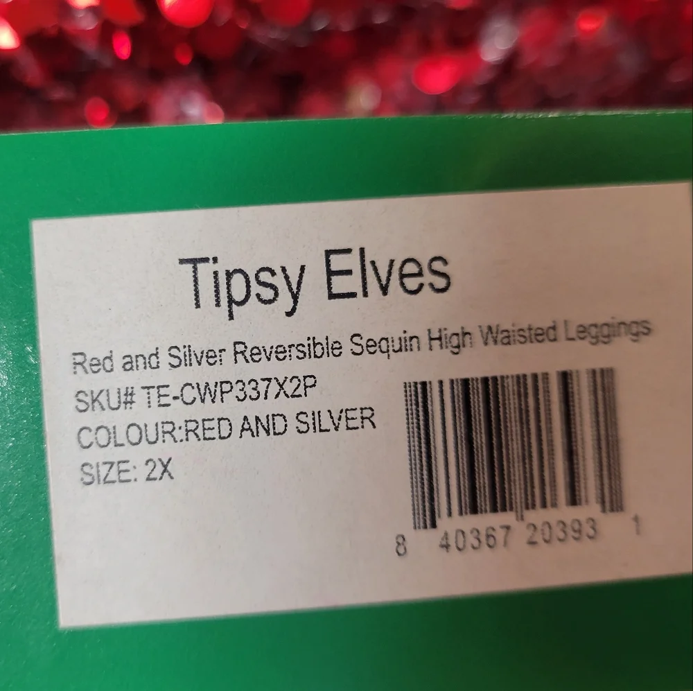 Tipsy‎ Elves NWT Red and Silver Sequin Pants MULTIPLE SIZES